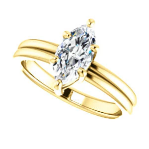 CZ Wedding Set, featuring The Marnie engagement ring (Customizable Marquise Cut Solitaire with Grooved Band) - Image 9