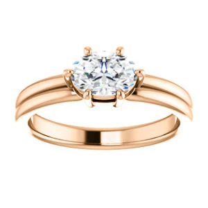 CZ Wedding Set, featuring The Marnie engagement ring (Customizable Oval Cut Solitaire with Grooved Band) - Image 11