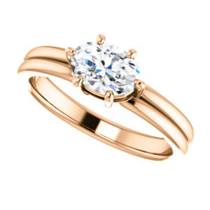 CZ Wedding Set, featuring The Marnie engagement ring (Customizable Oval Cut Solitaire with Grooved Band) - Image 13