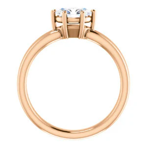 CZ Wedding Set, featuring The Marnie engagement ring (Customizable Oval Cut Solitaire with Grooved Band) - Image 3