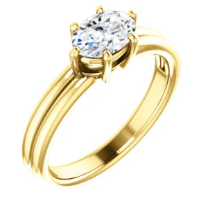 CZ Wedding Set, featuring The Marnie engagement ring (Customizable Oval Cut Solitaire with Grooved Band) - Image 6