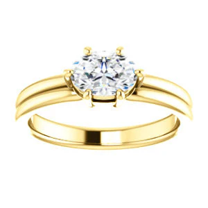 CZ Wedding Set, featuring The Marnie engagement ring (Customizable Oval Cut Solitaire with Grooved Band) - Image 7
