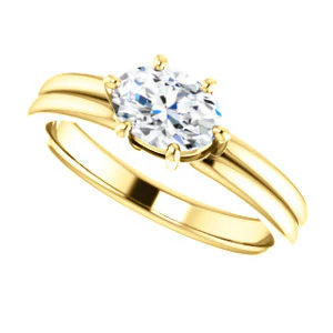 CZ Wedding Set, featuring The Marnie engagement ring (Customizable Oval Cut Solitaire with Grooved Band) - Image 9