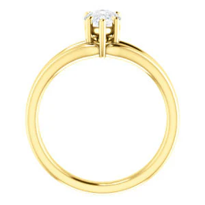 CZ Wedding Set, featuring The Marnie engagement ring (Customizable Pear Cut Solitaire with Grooved Band) - Image 3