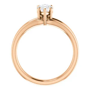 CZ Wedding Set, featuring The Marnie engagement ring (Customizable Pear Cut Solitaire with Grooved Band) - Image 5