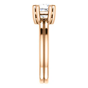 CZ Wedding Set, featuring The Marnie engagement ring (Customizable Princess Cut Solitaire with Grooved Band) - Image 12