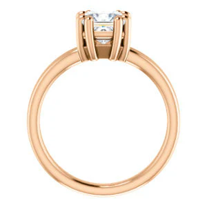 CZ Wedding Set, featuring The Marnie engagement ring (Customizable Princess Cut Solitaire with Grooved Band) - Image 3