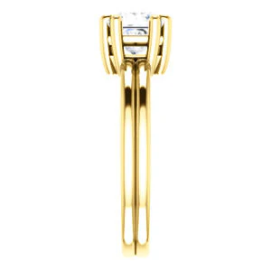 CZ Wedding Set, featuring The Marnie engagement ring (Customizable Princess Cut Solitaire with Grooved Band) - Image 8