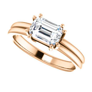 CZ Wedding Set, featuring The Marnie engagement ring (Customizable Radiant Cut Solitaire with Grooved Band) - Image 13