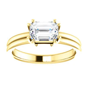 CZ Wedding Set, featuring The Marnie engagement ring (Customizable Radiant Cut Solitaire with Grooved Band) - Image 7