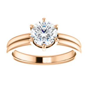 CZ Wedding Set, featuring The Marnie engagement ring (Customizable Round Cut Solitaire with Grooved Band) - Image 11