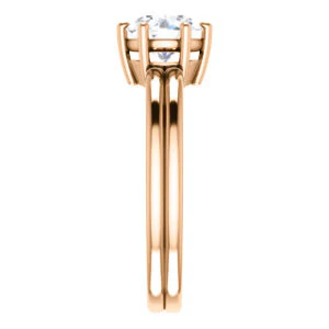 CZ Wedding Set, featuring The Marnie engagement ring (Customizable Round Cut Solitaire with Grooved Band) - Image 12