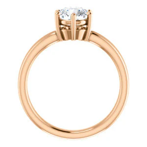 CZ Wedding Set, featuring The Marnie engagement ring (Customizable Round Cut Solitaire with Grooved Band) - Image 3