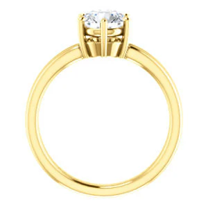 CZ Wedding Set, featuring The Marnie engagement ring (Customizable Round Cut Solitaire with Grooved Band) - Image 5