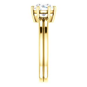CZ Wedding Set, featuring The Marnie engagement ring (Customizable Round Cut Solitaire with Grooved Band) - Image 8