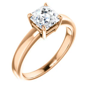 CZ Wedding Set, featuring The Myaka engagement ring (Customizable Asscher Cut Solitaire with Medium Band) - Image 10