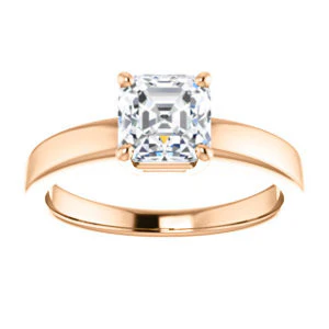 CZ Wedding Set, featuring The Myaka engagement ring (Customizable Asscher Cut Solitaire with Medium Band) - Image 11