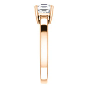 CZ Wedding Set, featuring The Myaka engagement ring (Customizable Asscher Cut Solitaire with Medium Band) - Image 12