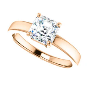 CZ Wedding Set, featuring The Myaka engagement ring (Customizable Asscher Cut Solitaire with Medium Band) - Image 13