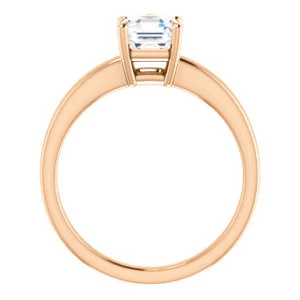 CZ Wedding Set, featuring The Myaka engagement ring (Customizable Asscher Cut Solitaire with Medium Band) - Image 3