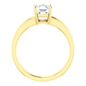 CZ Wedding Set, featuring The Myaka engagement ring (Customizable Asscher Cut Solitaire with Medium Band) - Image 5