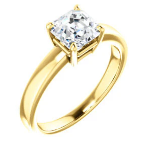 CZ Wedding Set, featuring The Myaka engagement ring (Customizable Asscher Cut Solitaire with Medium Band) - Image 6