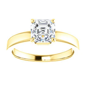 CZ Wedding Set, featuring The Myaka engagement ring (Customizable Asscher Cut Solitaire with Medium Band) - Image 7