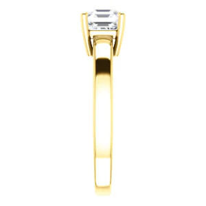 CZ Wedding Set, featuring The Myaka engagement ring (Customizable Asscher Cut Solitaire with Medium Band) - Image 8