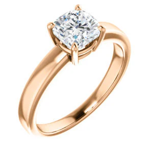 CZ Wedding Set, featuring The Myaka engagement ring (Customizable Cushion Cut Solitaire with Medium Band) - Image 10