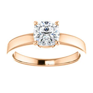CZ Wedding Set, featuring The Myaka engagement ring (Customizable Cushion Cut Solitaire with Medium Band) - Image 11