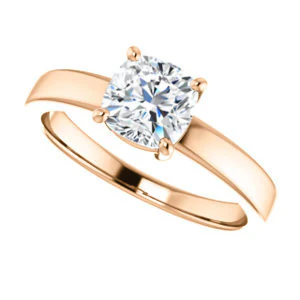CZ Wedding Set, featuring The Myaka engagement ring (Customizable Cushion Cut Solitaire with Medium Band) - Image 13