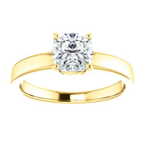 CZ Wedding Set, featuring The Myaka engagement ring (Customizable Cushion Cut Solitaire with Medium Band) - Image 7