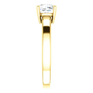 CZ Wedding Set, featuring The Myaka engagement ring (Customizable Cushion Cut Solitaire with Medium Band) - Image 8