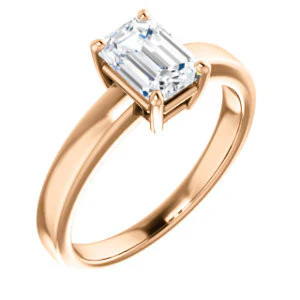 CZ Wedding Set, featuring The Myaka engagement ring (Customizable Emerald Cut Solitaire with Medium Band) - Image 10