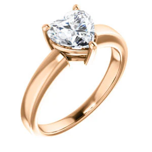 CZ Wedding Set, featuring The Myaka engagement ring (Customizable Heart Cut Solitaire with Medium Band) - Image 10