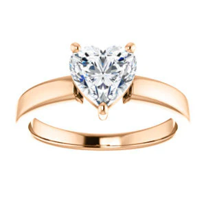 CZ Wedding Set, featuring The Myaka engagement ring (Customizable Heart Cut Solitaire with Medium Band) - Image 11