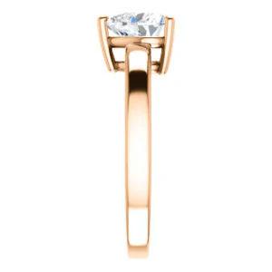CZ Wedding Set, featuring The Myaka engagement ring (Customizable Heart Cut Solitaire with Medium Band) - Image 12