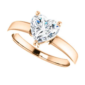 CZ Wedding Set, featuring The Myaka engagement ring (Customizable Heart Cut Solitaire with Medium Band) - Image 13