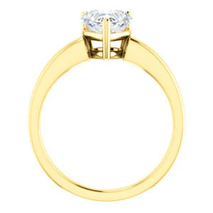 CZ Wedding Set, featuring The Myaka engagement ring (Customizable Heart Cut Solitaire with Medium Band) - Image 3