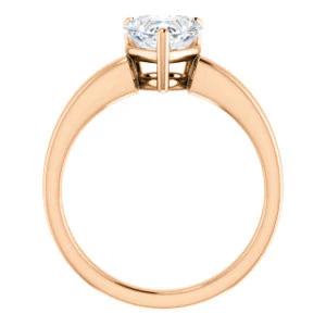CZ Wedding Set, featuring The Myaka engagement ring (Customizable Heart Cut Solitaire with Medium Band) - Image 5