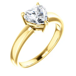 CZ Wedding Set, featuring The Myaka engagement ring (Customizable Heart Cut Solitaire with Medium Band) - Image 6