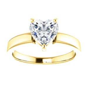 CZ Wedding Set, featuring The Myaka engagement ring (Customizable Heart Cut Solitaire with Medium Band) - Image 7
