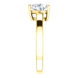 CZ Wedding Set, featuring The Myaka engagement ring (Customizable Heart Cut Solitaire with Medium Band) - Image 8