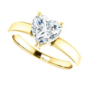 CZ Wedding Set, featuring The Myaka engagement ring (Customizable Heart Cut Solitaire with Medium Band) - Image 9