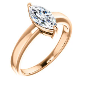 CZ Wedding Set, featuring The Myaka engagement ring (Customizable Marquise Cut Solitaire with Medium Band) - Image 10