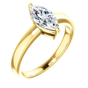 CZ Wedding Set, featuring The Myaka engagement ring (Customizable Marquise Cut Solitaire with Medium Band) - Image 6
