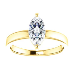 CZ Wedding Set, featuring The Myaka engagement ring (Customizable Marquise Cut Solitaire with Medium Band) - Image 7