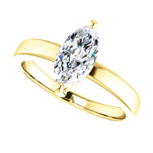 CZ Wedding Set, featuring The Myaka engagement ring (Customizable Marquise Cut Solitaire with Medium Band) - Image 9