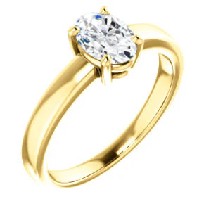 CZ Wedding Set, featuring The Myaka engagement ring (Customizable Oval Cut Solitaire with Medium Band) - Image 6