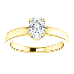 CZ Wedding Set, featuring The Myaka engagement ring (Customizable Oval Cut Solitaire with Medium Band) - Image 7